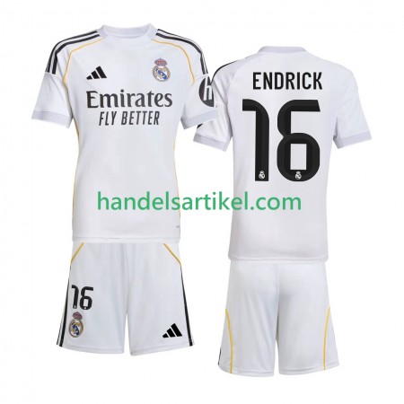 Real Madrid Endrick 16 Kinder Heim Trikotsatz 2025/26 Kurzarm